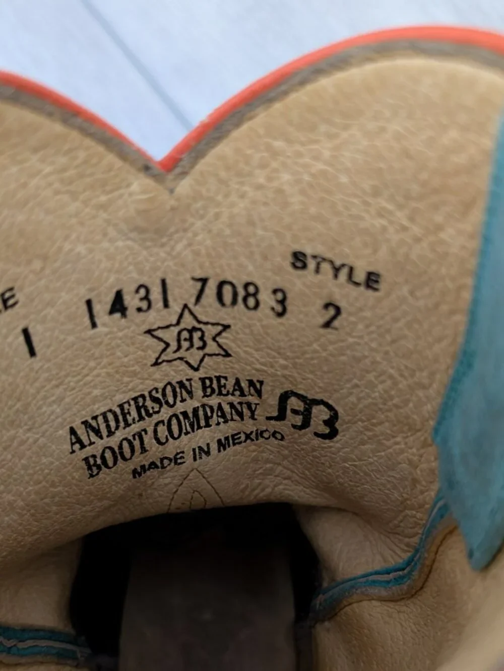 ANDERSON BEAN Kids Chocolate Ostrich Cowboy Boots Turquoise Shaft Size 1 AKB7083